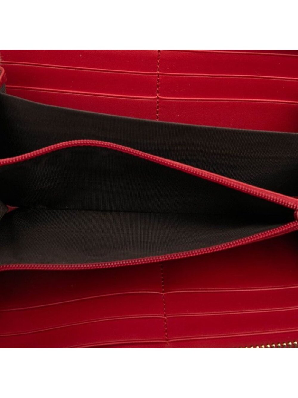 Gucci Sylvie Sherry Line Wallet Zip Around Red Navy Leather - Picture 4 of 7